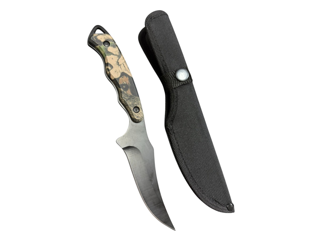 Нож туристический с камуфляжной рукояткой, 23см